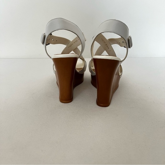 Cathy Jean Brazil White Wedge Sandals Platform Size 6 heel 4" Lightweight - Picture 8 of 11